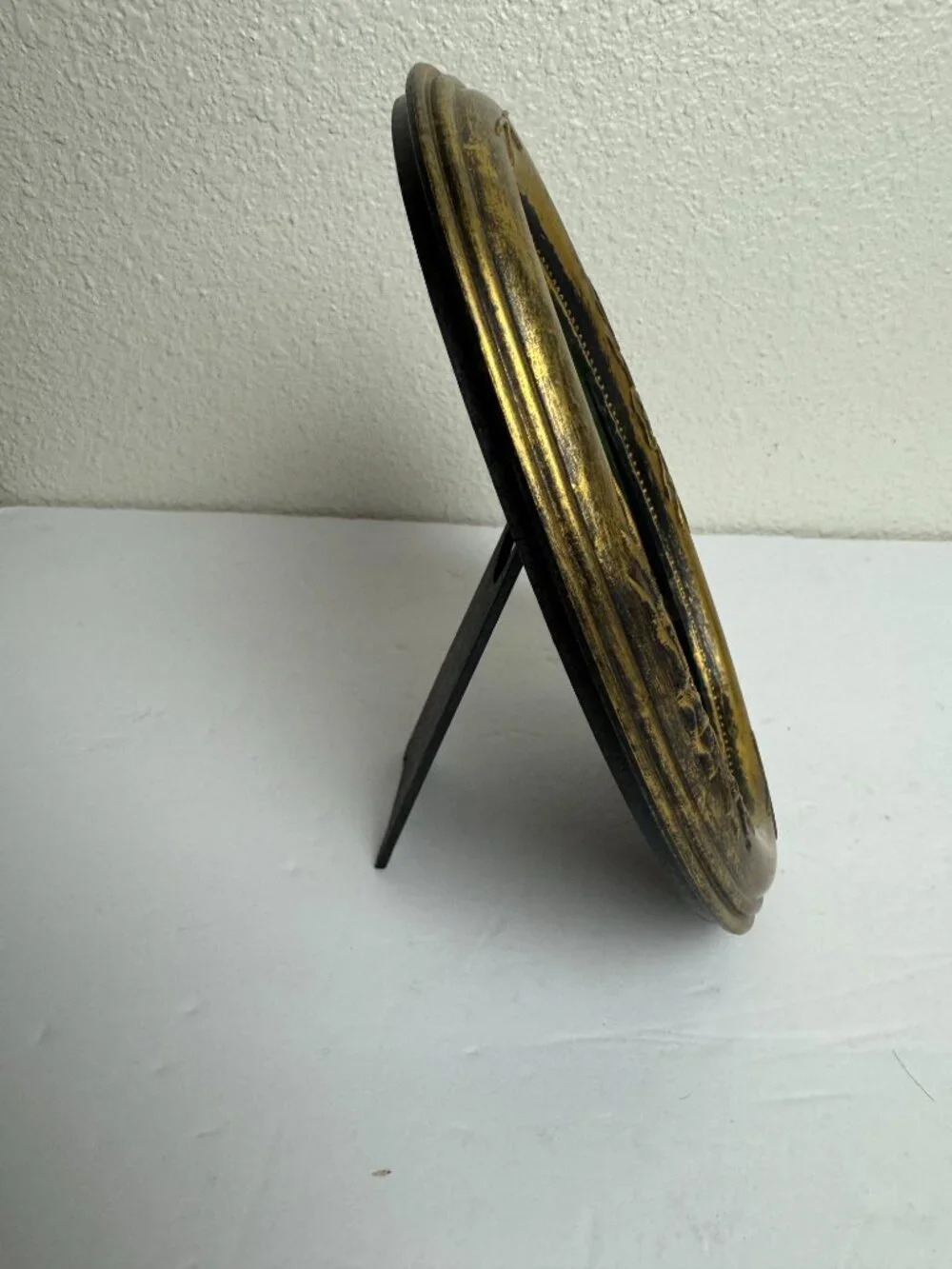 Vintage Set of 2 Oval  Picture Frame Gold Patina